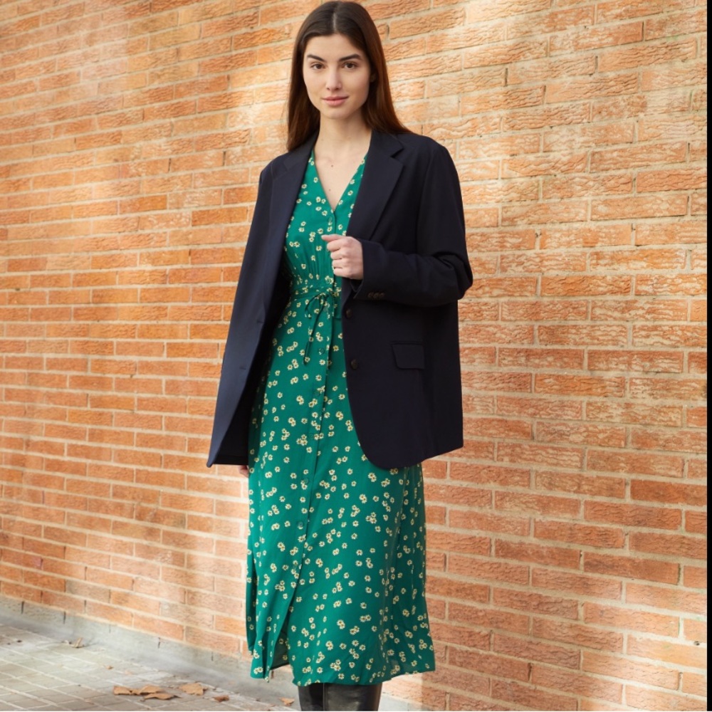 NWT Uniqlo Printed Long Sleeve Dress - L